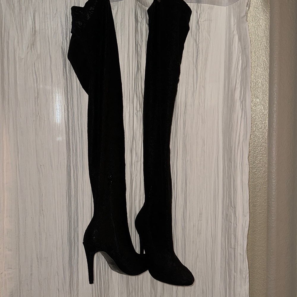 Lace thigh high boots